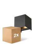 Mehrfachpackung 2x D'Lite Wandleuchte Elingen Schwarz Up & Down 4.9W 480lm - 830 Warmweiß | IP65